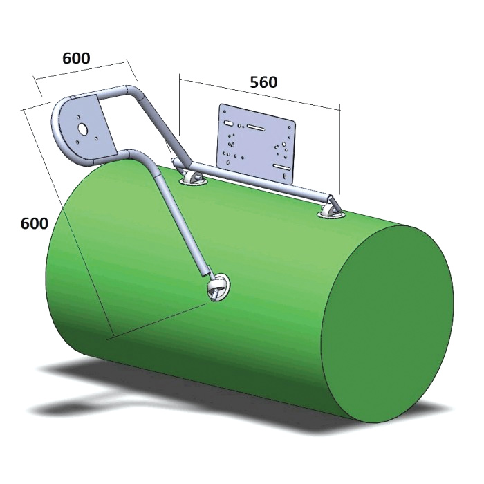 Стойка рулевая с креплением на баллон надувной лодки 25мм в Миассе