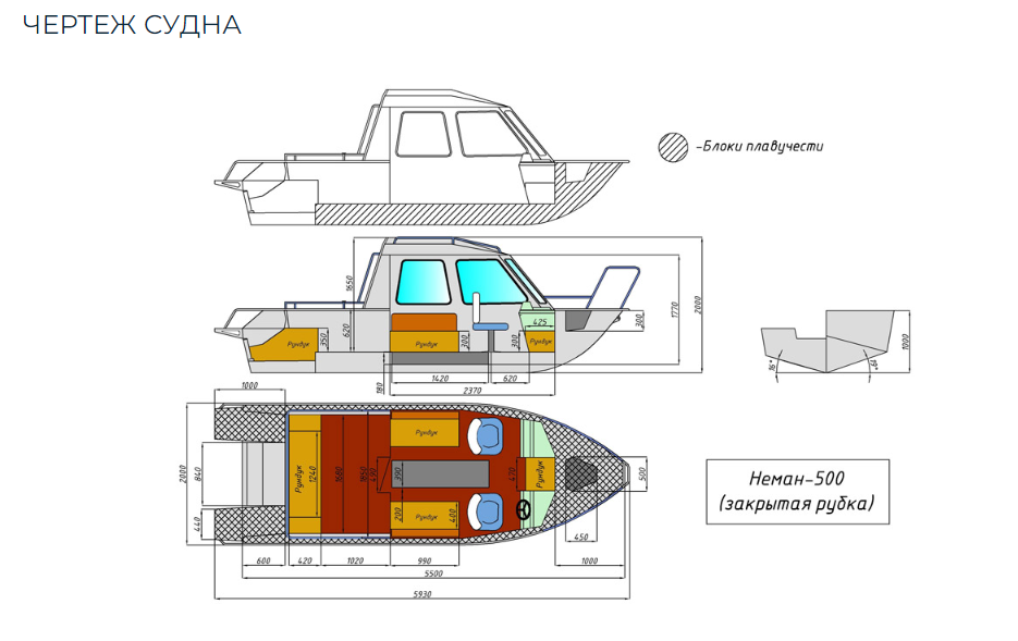 Алюминиевый катер Неман-500 (закрытая рубка) в Миассе