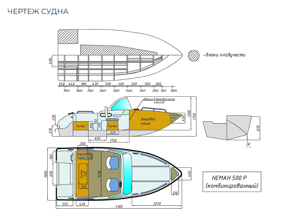 Комбинированный катер Neman-500 P в Миассе