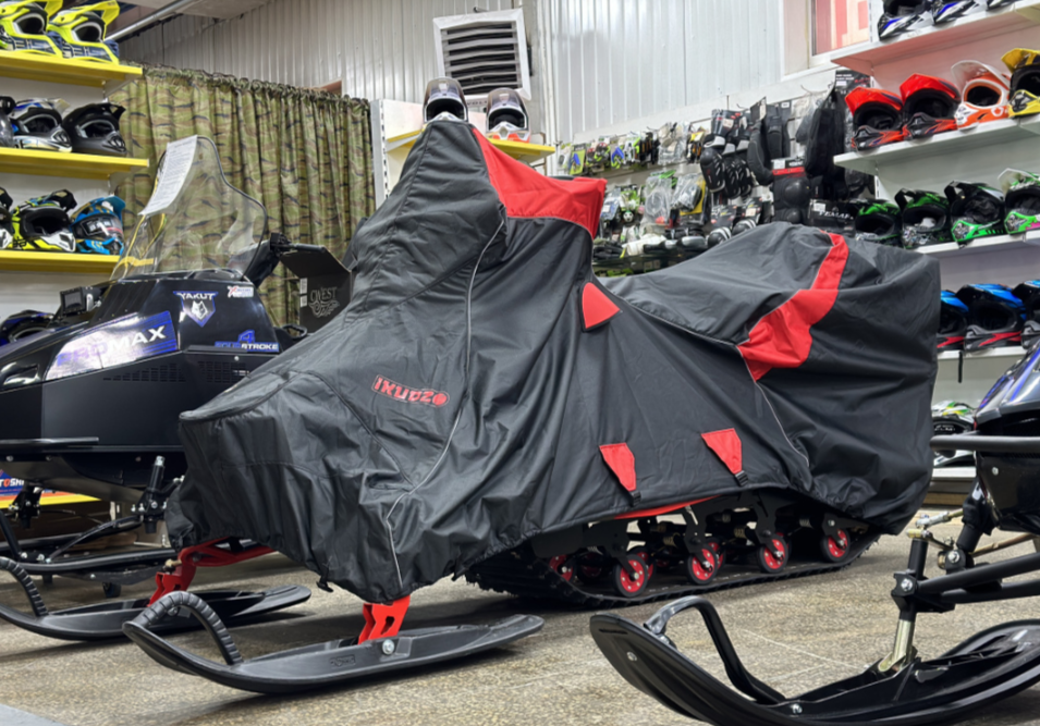 Чехол транспорт. снегохода IKUDZO HUNTER черно-красный Оксфорд ПРЕМИУМ качества с лого IKUDZO в Миассе