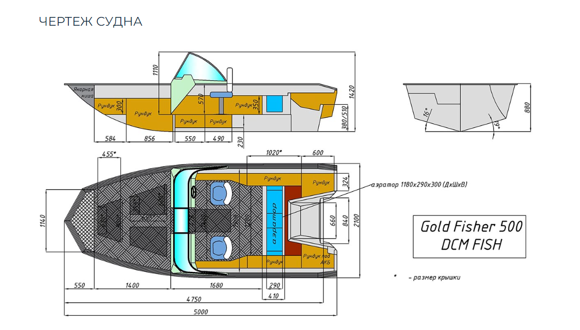 Алюминиевый катер Gold Fisher 500 DCM FISH в Миассе