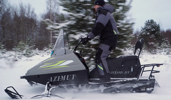 Миниснегоход Бурлак Азимут 24 л.с. , эл.запуск, реверс, тормоз гидравл, капот серый в Миассе
