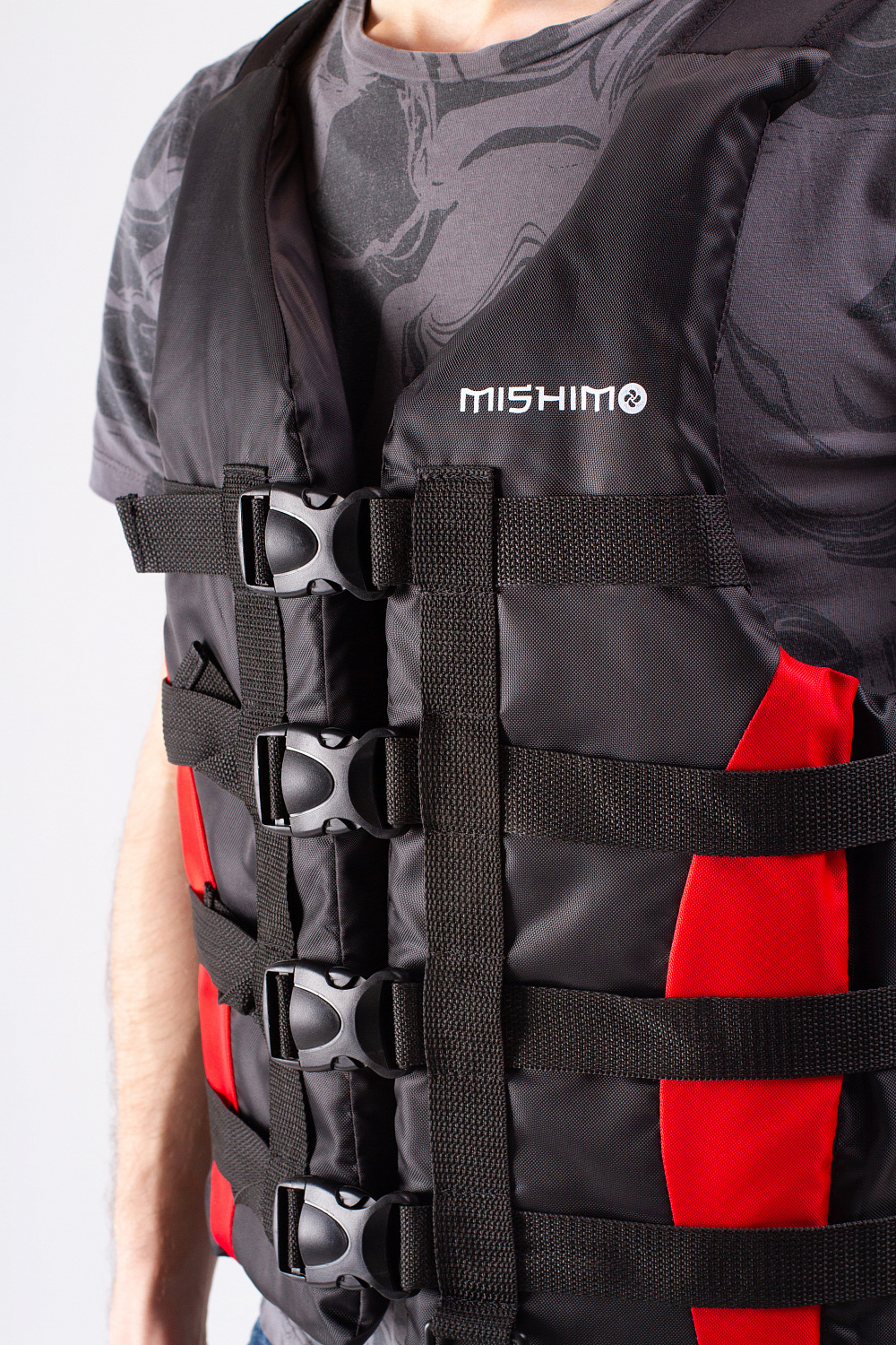 Жилет спасательный MISHIMO PRO Премиум качества Черно-красный в Миассе
