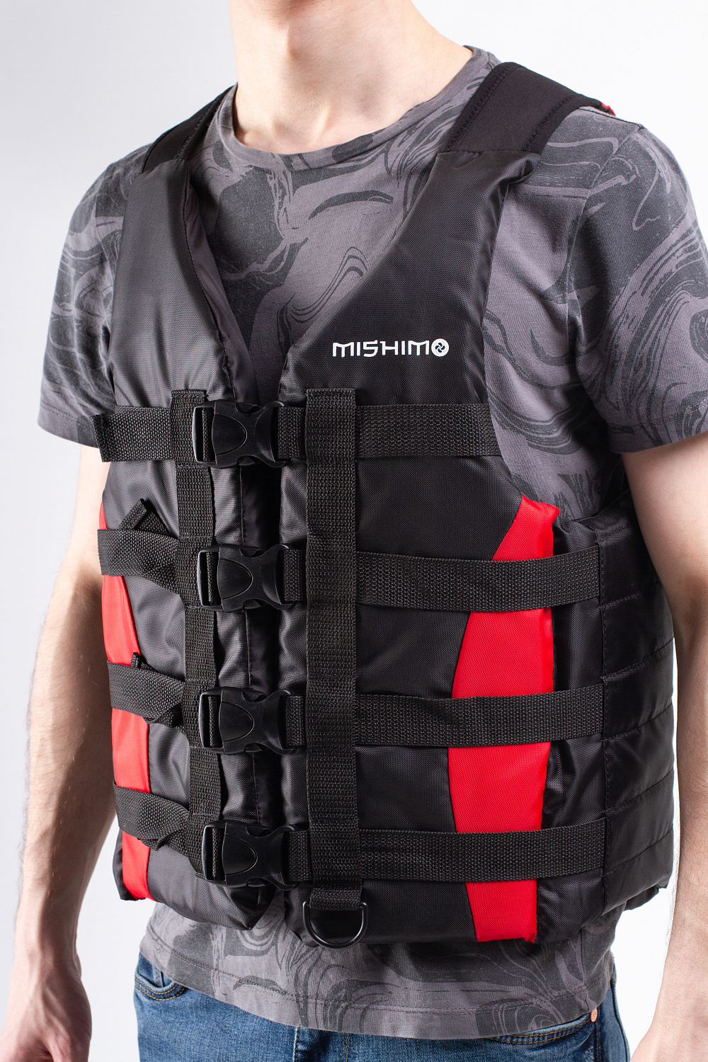 Жилет спасательный MISHIMO PRO Премиум качества Черно-красный в Миассе